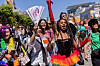 People cheer for Sunkee Angel during the Pride Celebration at the San Francisco Civic Center on June 28. [AP/YONHAP]