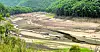 The bottom of the Domacheon River near Obong Reservoir in Gangneung, Gangwon, is exposed on July 8 as the monsoon season was cut short this year. [NEWS1]