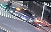 A vehicle driven by Kim In-ho, the former head of the Korea Forest Service, is seen in this surveillance camera footage in Jeongja-dong, Seongnam, Gyeonggi, on Feb. 20. Kim had been driving under the influence. [SCREEN CAPTURE]