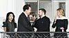 Former President Yoon Suk Yeol, center left, and Ukrainian President Volodymyr Zelensky shake hands during a welcome dinner as part of the NATO summit at the White House in July, 2024. [YONHAP]
