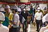 Employees take shelter in an underground bunker at the Government Complex Seoul in central Seoul as an air raid siren sounds during a nationwide civil defense drill on Aug. 23. [YONHAP]