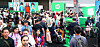 Anime and webtoon fans line up to participate in Naver's webtoon entertainment booth at LA Anime Expo 2025 at Los Angeles Convention Center in July. [NAVER WEBTOON]