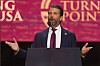 Son of U.S. President Donald Trump, Donald Trump Jr., speaks during the public memorial service for right-wing activist Charlie Kirk at State Farm Stadium in Glendale, Arizona, on Sept. 21. [AFP/YONHAP]