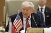 U.S. President Donald Trump speaks during the Gulf Cooperation Council (GCC) Summit in Riyadh, Saudi Arabia, on May 14. [AP/YONHAP]