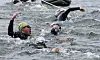 Seoul Mayor Oh Se-hoon swims with other participants across the Han River as part of the 1st My PACE Hangang Triathlon Festival on June 1, 2024. [NEWS1]