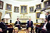 U.S. President Donald Trump hosts NATO Secretary General Mark Rutte at the White House in Washington, DC, on March 13. [AFP/YONHAP]
