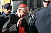 Italian cardinal Oscar Cantoni, second from left, arrives at the Vatican, a day after the Pope's death, on April 22. [AFP/YONHAP]