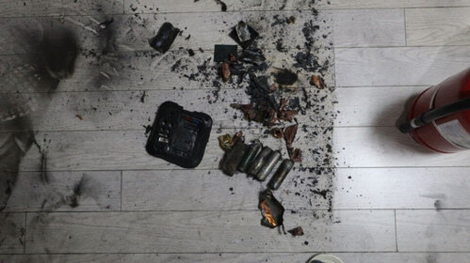 Fan Exploding Pic Lithium-ion battery in fan explodes in Daegu apartment