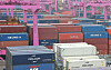 Containers are stacked at Incheon New Port in Yeonsu District, Incheon, on May 16. [NEWS1]