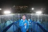 Lee Jae-myung of the liberal Democratic Party, the newly elected president, sings the Korean national anthem at his final rally site in Yeouido, western Seoul, on June 2, a day ahead of the election. Bullet-proof glass panels are seen to shield Lee from threats. [KIM SEONG-RYONG]