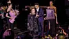 CJ Group Vice Chairwoman Miky Lee congratulates Lee Soo-man for his induction into the 2025 Asian Hall of Fame in Los Angeles on Nov. 1. [A2O ENTERTAINMENT]