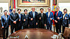 President Donald Trump, center, and Korea’s trade delegation pose for a group photo at the White House in Washington, on July 30 after reaching a tariff agreement. [WHITE HOUSE]