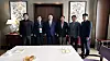 Members of a delegation from the Gyeongju city government, including Gyeongju Mayor Joo Nak-young, second from left, meet with President Yoon Suk Yeol, center, at a hotel in Lima, Peru on Nov. 17. [APEC ORGANIZING COMMITTEE]