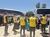 Rapid Response Team officials from Korea's Ministry of Foreign Affairs dispatched to the Jordanian border checkpoint help Korean nationals evacuate on June 19. [YONHAP]