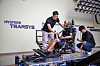A crash test dummy is being used in a simulation of a car crash at 80 kilometers per hour (50 miles per hour) at Hyundai Transys Seat R&D Center in Dongtan, Gyeonggi. [HYUNDAI TRANSYS]