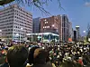 Protesters rally in front of the National Assembly complex in Yeouido, western Seoul, on Saturday. [KIM MIN-YOUNG]