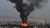 Smoke rises from a fire, as the Israel-Iran air war continues, in Tehran, Iran, in this still image obtained from social media video released June 17, 2025. [REUTERS/YONHAP]