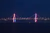 Incheon landmark Yeongjong Bridge was lit up in rose quartz, one of Seventeen's symbolic colors, for three nights from March 19 to April 3. [HYBE]