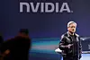 Jensen Huang, co-founder and chief executive officer of Nvidia Corp., speaks during the Hon Hai Tech Day in Taipei on October 18, 2023. Nvidia, the chipmaker at the center of an expected AI boom, sank nearly 17 percent, slicing some $589 billion in market value on Jan. 27, 2025. [YONHAP]