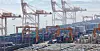 Export-bound containers and cars are seen at Pyeongtaek Port in Gyeonggi on Aug. 1. [NEWS1]