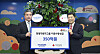 Hyundai Motor CEO Chang Jae-hoon, left, and Community Chest of Korea Chairman Kim Byong-joon pose for a photo during a donation ceremony in Jung District, central Seoul on Dec. 19. [HYUNDAI MOTOR]