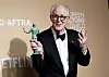 John Lithgow poses with the award for outstanding performance by a cast in a motion picture for ″Conclave″ during the 31st annual Screen Actors Guild Awards on Sunday, Feb. 23, at the Shrine Auditorium in Los Angeles. [AP/YONHAP]