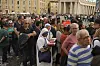 People wait at St. Peter's Square to enter the Vatican on April 23, as the body of the late Pope Francis will lie in state inside St. Peter's Basilica for three days. [AP/YONHAP]