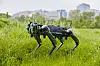 Ghost Robotics' Vision 60, a four-legged robot that can endure tough weather conditions and can move quickly in water. [LIG NEX1]