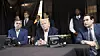 U.S. President Donald Trump, center, watches the status of the operation to arrest Venezuelan President Nicolas Maduro with aides at the Mar-a-Lago resort in Palm Beach, Florida, on Jan. 3. [SCREEN CAPTURE]