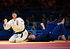 Huh Mi-mi of Korea reacts after winning her match against Pauline Starke of Germany for a Mixed Team match at the Paris 2024 Olympics on Aug. 3, 2024. [REUTERS/YONHAP]