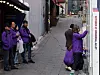 Members from the committee representing families of the Itaewon crowd crush victims visit a memorial installed in front of Itaewon Station in Yongsan District, central Seoul on Oct. 21. [NEWS1]