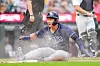 Kim Ha-seong of the Tampa Bay Rays looks on and smiles after sliding and scoring a run against the Detroit Tigers during the top of the sixth inning at Comerica Park in Detroit, Micigan on July 9.[AFP/YONHAP]