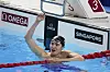 Korea's Kim Woo-min reacts after winning bronze medal in the men's 400-meter freestyle final at the World Aquatics Championships in Singapore, July 27. [AP/YONHAP]