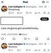Liam Gallagher's X post uploaded on July 1 [SCREEN CAPTURE]