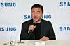 Samsung Electronics CEO Roh Tae-moon speaks to reporters during a press conference held in Las Vegas on Jan. 6, 2026, a day ahead of the opening of CES 2026. [YONHAP]