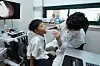 A pediatrician examines a child at a medical center in Gokseong County, South Jeolla, on Aug. 27, 2024. [YONHAP]