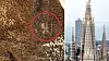 A pillar inside the Sagrada Familia in Barcelona, Spain features graffiti written in Hangul. [SCREEN CAPTURE, EPA/YONHAP]
