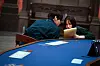 Still from Netflix's ″The Devil's Plan: Death Room,″ featuring Jeong Hyun-gyu, left, and Yoon So-hui [NETFLIX]