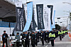 Families of the Itaewon disaster and Jeju Air crash hold a rally at Muan International Airport in South Jeolla on Dec. 28, 2025. [YONHAP]