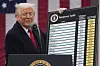U.S. President Donald Trump announces new tariffs in the Rose Garden at the White House in Washington on April 2. [AP/YONHAP]
