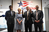 U.S. Rep. Adam Smith, Democrat of Washington, speaks as he stands next to Rep. Ro Khanna, Democrat of California and member of the House Armed Services Committee; Chrissy Houlahan, Democrat of Pennsylvania and member of the House Armed Services Committee; and Michael Baumgartner, Republican of Washington and member of House Foreign Affairs Committee during a press conference at the American Chamber of Commerce in Shanghai on Sept. 25. [REUTERS/YONHAP]