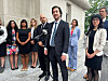 Cody Wofsy, a lawyer with the American Civil Liberties Union (ACLU), stands outside the federal court, after a judge blocked U.S. President Donald Trump's executive order curtailing automatic birthright citizenship, in Concord, New Hampshire on July 10. [REUTERS/YONHAP]