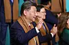 China's President Xi Jinping arrives to pose for a group photograph with the other heads of delegations to the Economic Leaders’ Meeting held as part of the 2024 Asia-Pacific Economic Cooperation Forum at the Lima Convention Centre on Nov. 16, 2024. [REUTERS/YONHAP]