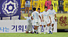 Ulsan HD's Yago Cariello, far left, celebrates scoring a goal with his teammates during a 2024 Korea Cup match against Gwangju FC at Gwangju Football Stadium in Gwangju on Wednesday. [NEWS1]