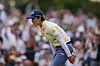 Yuka Saso of Japan bows to the crowd on the 18th green during the final round of the U.S. Women's Open at Lancaster Country Club on Sunday in Lancaster, Pennsylvania. [AP/YONHAP]