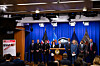 FBI Assistant Director in Charge Darren Cox, center, speaks during a press conference at the Department of Justice in Washington on Dec. 4. [EPA/YONHAP]
