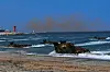 A combined amphibious landing exercise between Korean and U.S. Marines takes place off the coast of Pohang, North Gyeongsang, on Monday, in a photo provided by the Korean Marine Corps. The drills took place as a key phase of the allies' annual Ssangyong exercise that kicked off on Aug. 26 for a 13-day run. U.S. F-35B stealth fighters and AH-1Z attack helicopters fired upon simulated enemy targets to secure the areas for landing during the exercise. [YONHAP]