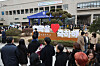 People take photos at Seoul National University on the day of its matriculation ceremony held on Feb. 29, 2024. [YONHAP]