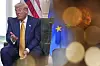 U.S. President Donald Trump speaks as he meets European Commission President Ursula von der Leyen at the Trump Turnberry golf course in Turnberry, Scotland, on July 27. [AP/YONHAP]