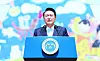 President Yoon Suk Yeol delivers his inaugural address during the 20th presidential inauguration ceremony held in front of the National Assembly in Yeouido, western Seoul, on May 10, 2022. [KIM SEONG-RYONG]